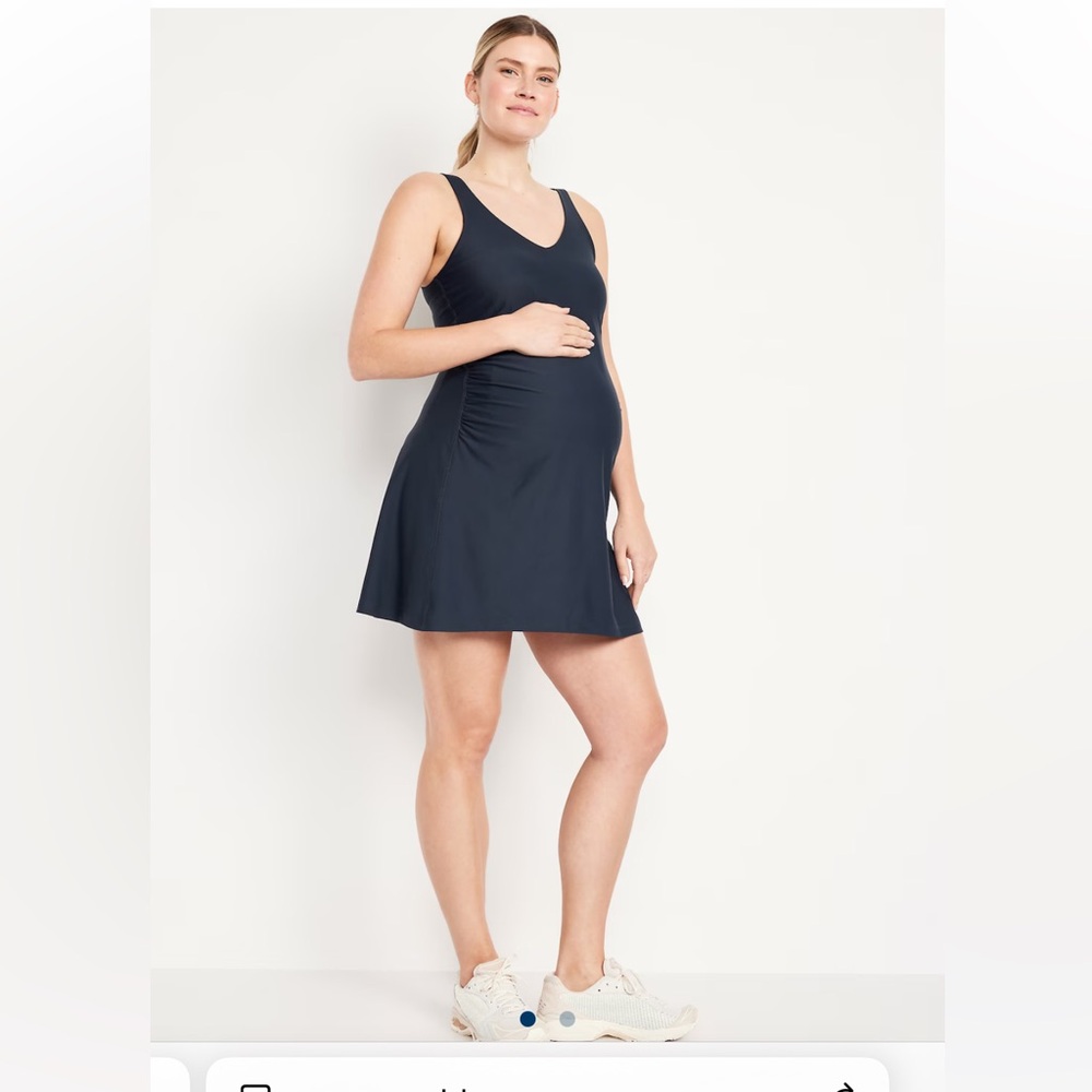 Maternity Sleeveless PowerSoft Mini Skort Dress Old Navy in Black Large